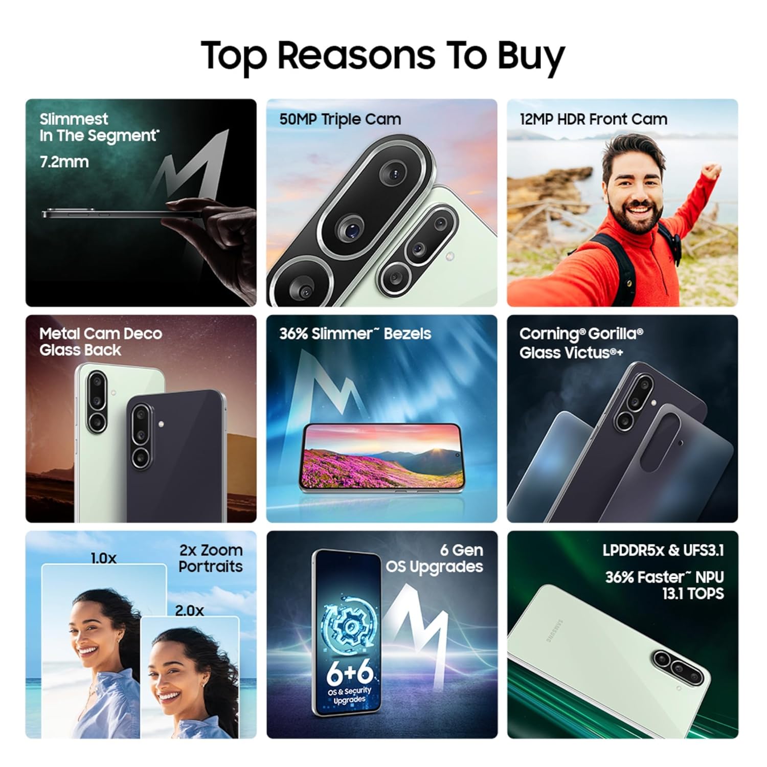 samsung galaxy m56 5g mobile (light green,8gb ram,256gb storage)| segment's slimmest|gorilla glass victus+| 10 bit hdr video| 50mp camera| ai | vapour cooling chamber| lag free gaming| without charger samsung galaxy m56 5g mobile (light green,8gb ram,256gb storage)| segment's slimmest|gorilla glass victus+| 10 bit hdr video| 50mp camera| ai | vapour cooling chamber| lag free gaming| without charger