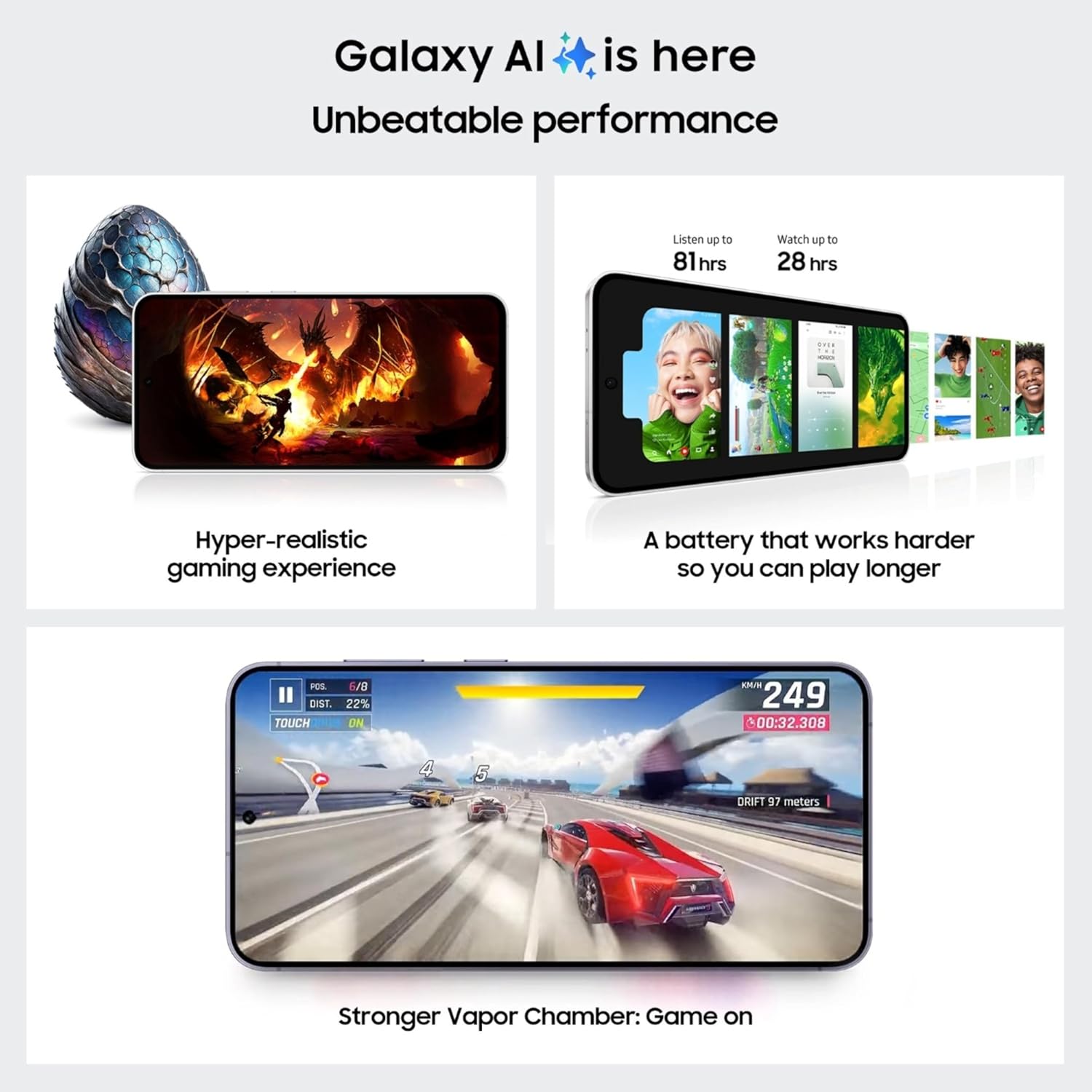 samsung galaxy s24 fe 5g ai smartphone (graphite, 8gb ram, 128gb storage) samsung galaxy s24 fe 5g ai smartphone (graphite, 8gb ram, 128gb storage)